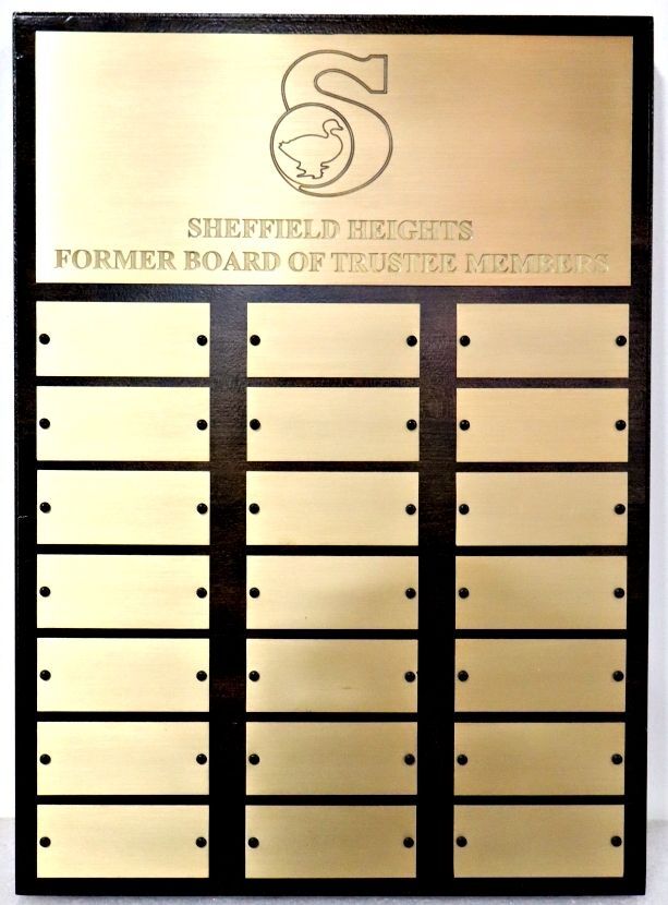 SB1311 - Sheffield Heights Board of Trustee Members Plaque with Engraved Nameplates