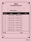 Score Pad (2-Table Progressive) – Pink Paper