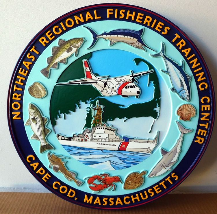 CB5500 - Seal of Northeast  Regional Fisheries Training Center for US Coast Guard, Multi-level Relief 