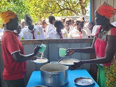 Women serving meals