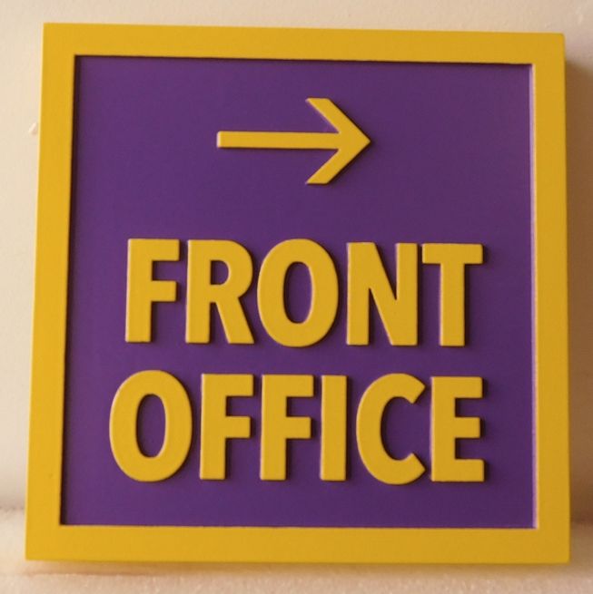 KA20585 -  Carved Front Office Wayfinding  Sign, 2.5-D HDU 