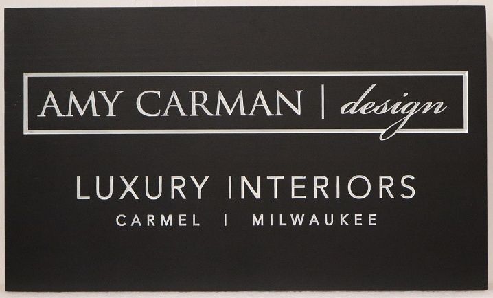 S28068 - Carved and Sandblasted Sign for "Amy Carman Design Luxury Interiors"