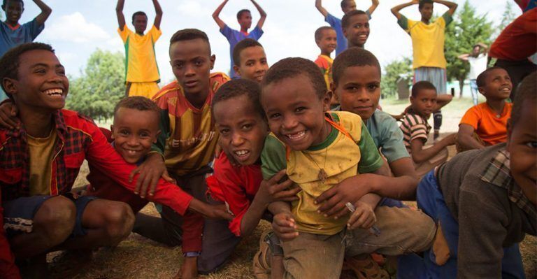 Smiling group of young boys.