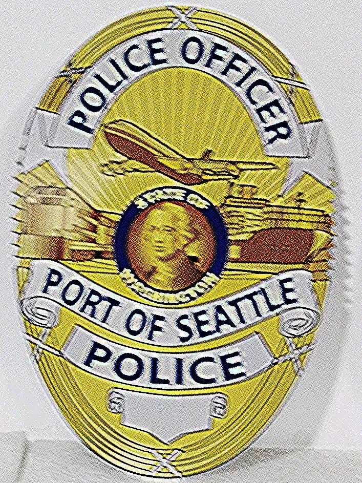 PP-1428 -   Printed 2-D Acrylic Plaque of a  Badge of  a Police Officer for the Port of Seattle