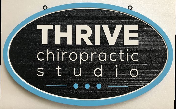 B11159 - HDU Sign, Carved in a Wood Grain Pattern for a Chiropractic Studio Office.