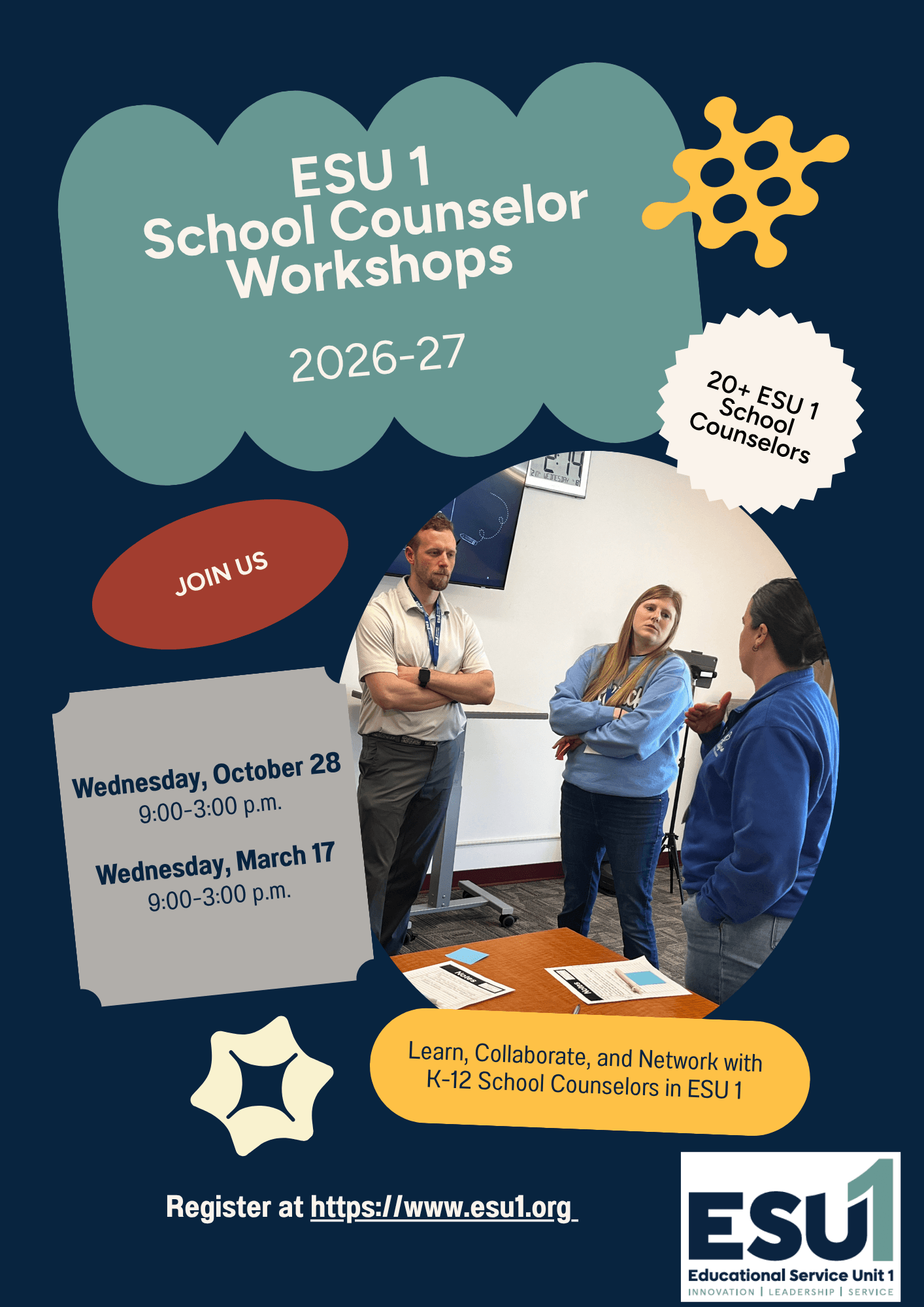  School Counselor Workshops Flyer