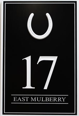 KA20870A - Engraved HDU Unit Number Sign "17 ", with a Horse Shoe as Artwork