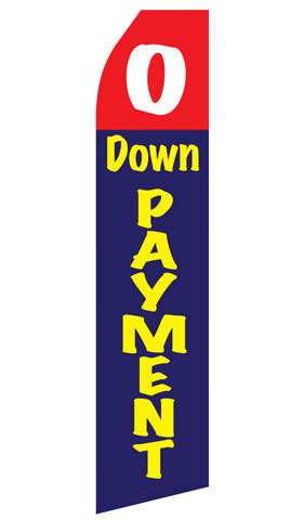 No Down Payment Blue Econo Stock Flag