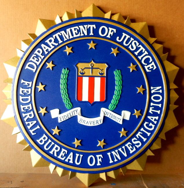 EA-3075 - Seal of the Federal Bureau of Investigation (FBI) on Sintra Board