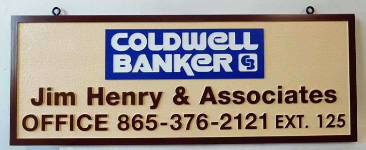 C12327- Carved and Sandblasted HDU Coldwell Banker  Realtor Sign, Raised Text, Art and Border