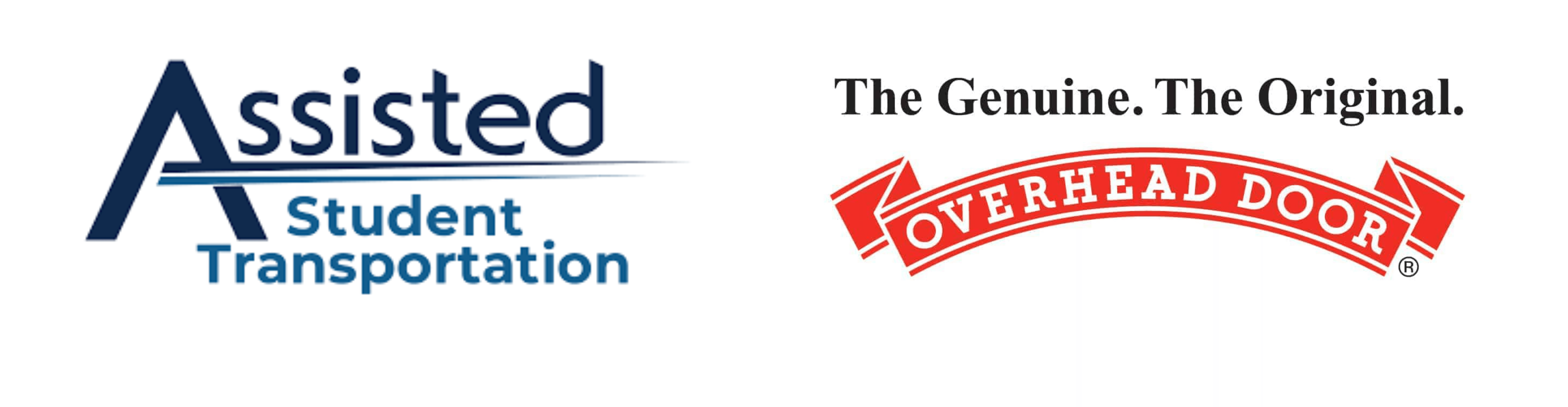 Assisted Student Transportation & Overhead Door logos