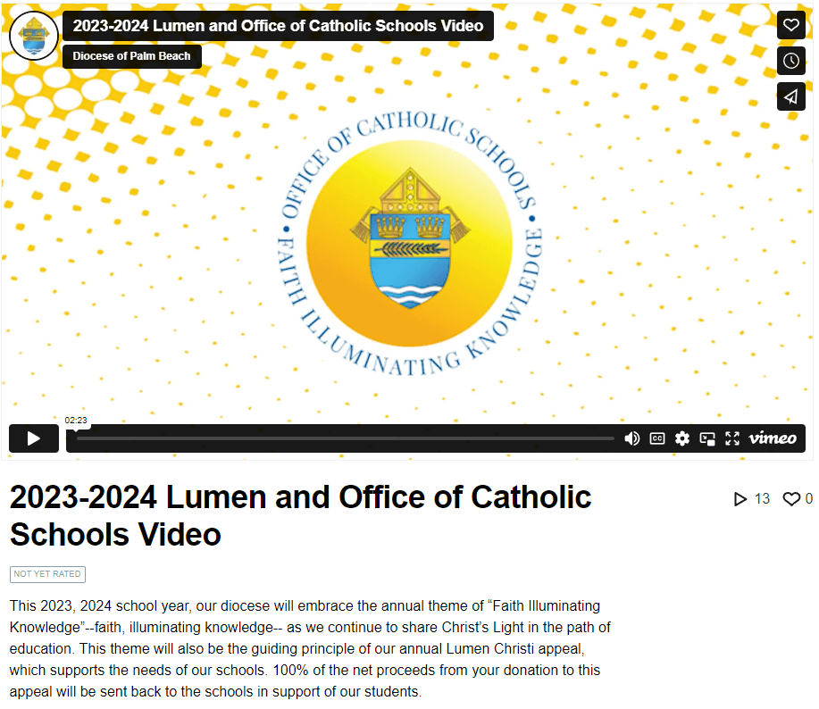 2023-2024 Lumen and Office of Catholic Schools Video