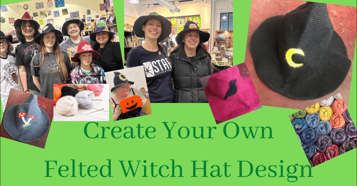 Witch Hat Workshop = Felt + Design + Make it Totally You on September 6th from 3:00 to 5:00pm at the Local Artisan Collective