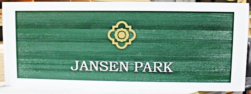 GA16435A - Carved and Sandblasted Sign for "Jansen Park"