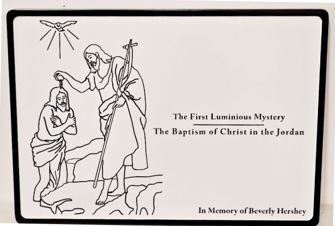 D13286 - Carved HDU Sign for "The First Luminous Mystery"