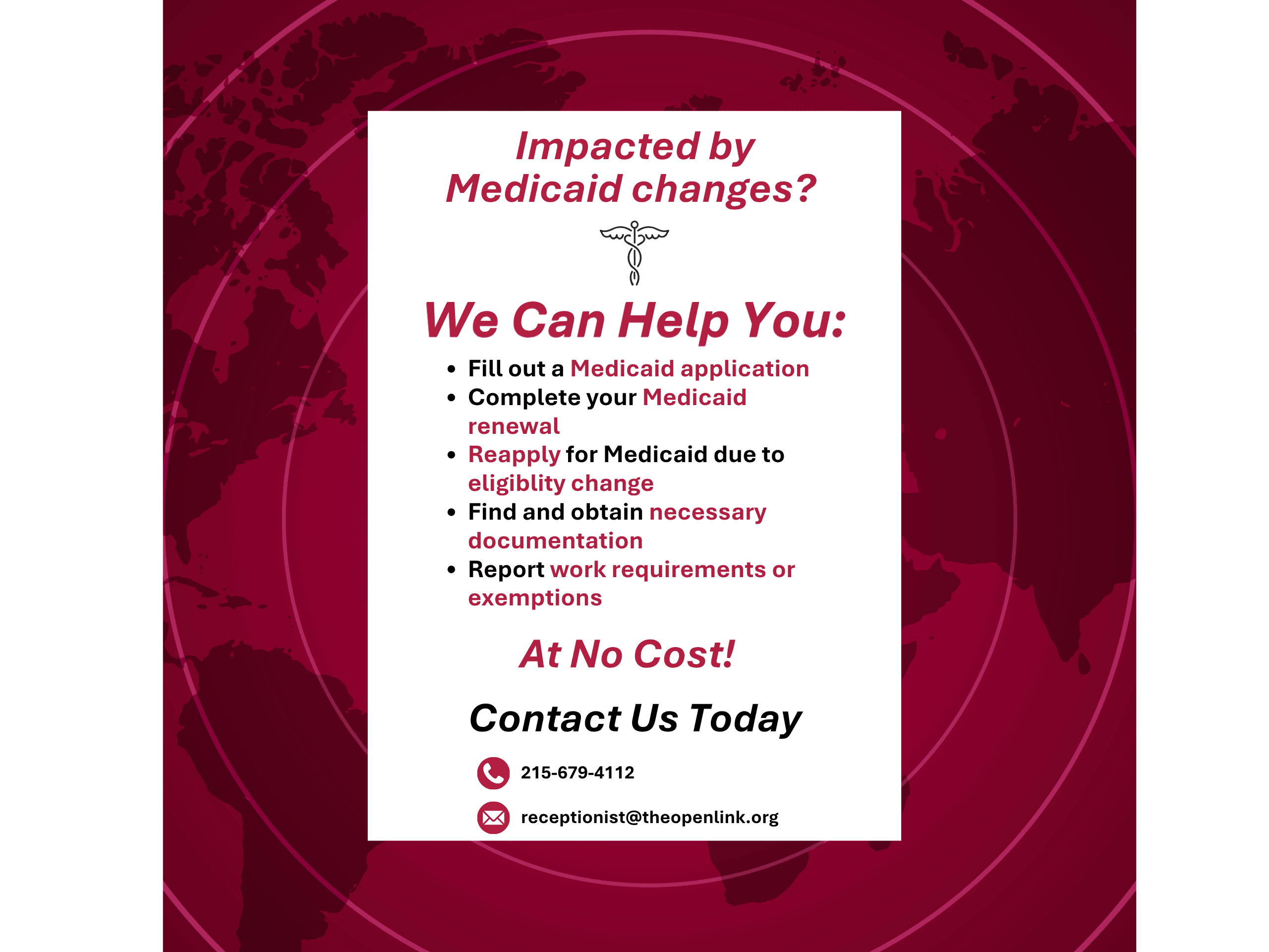 Get Help with Medicaid Changes!