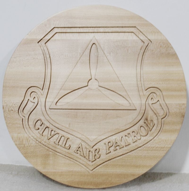 LP-1670 - Carved 2.5-D Multi-Level Mahogany Plaque of the Civil Air Patrol