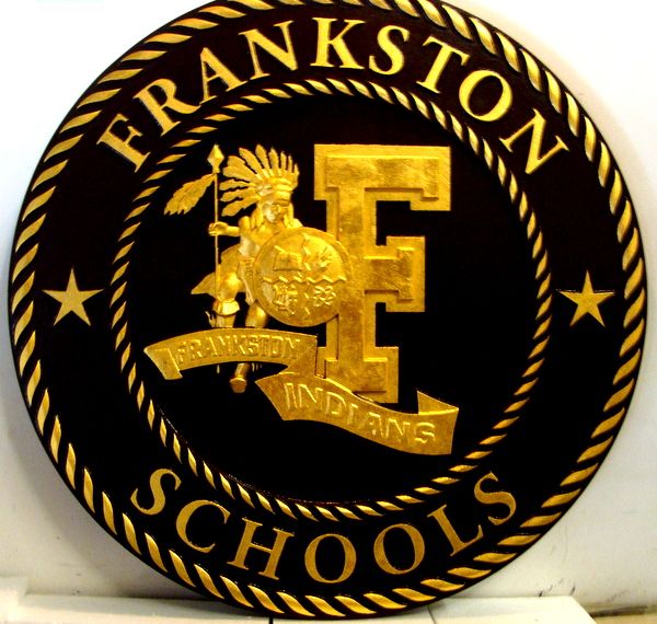 M7337 - Gold-Leaf-Gilded Carved 3D Wall Plaque for Frankston Schools