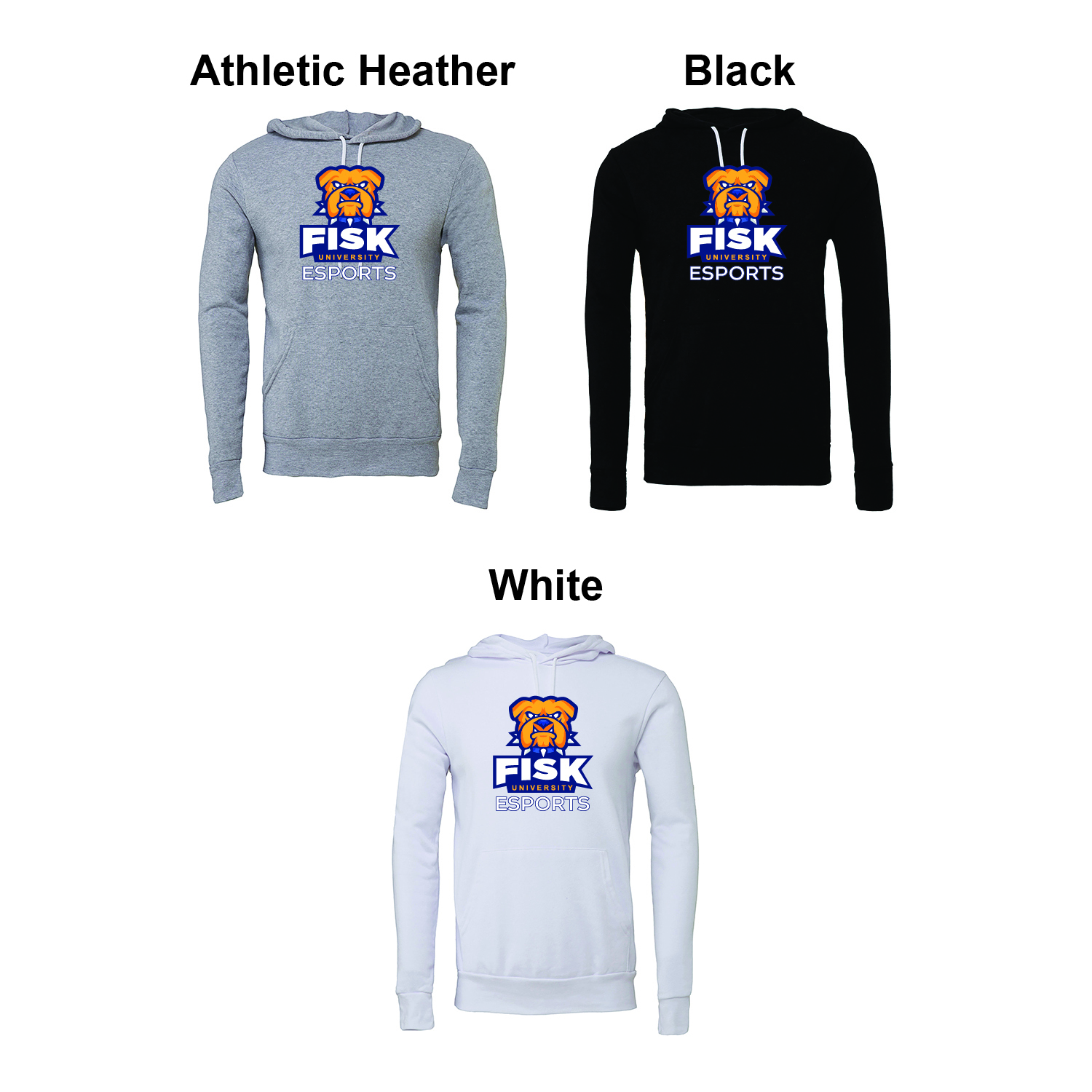 FISK UNIVERSITY Bella + Canvas Unisex Sponge Fleece Pullover Hooded Sweatshirt