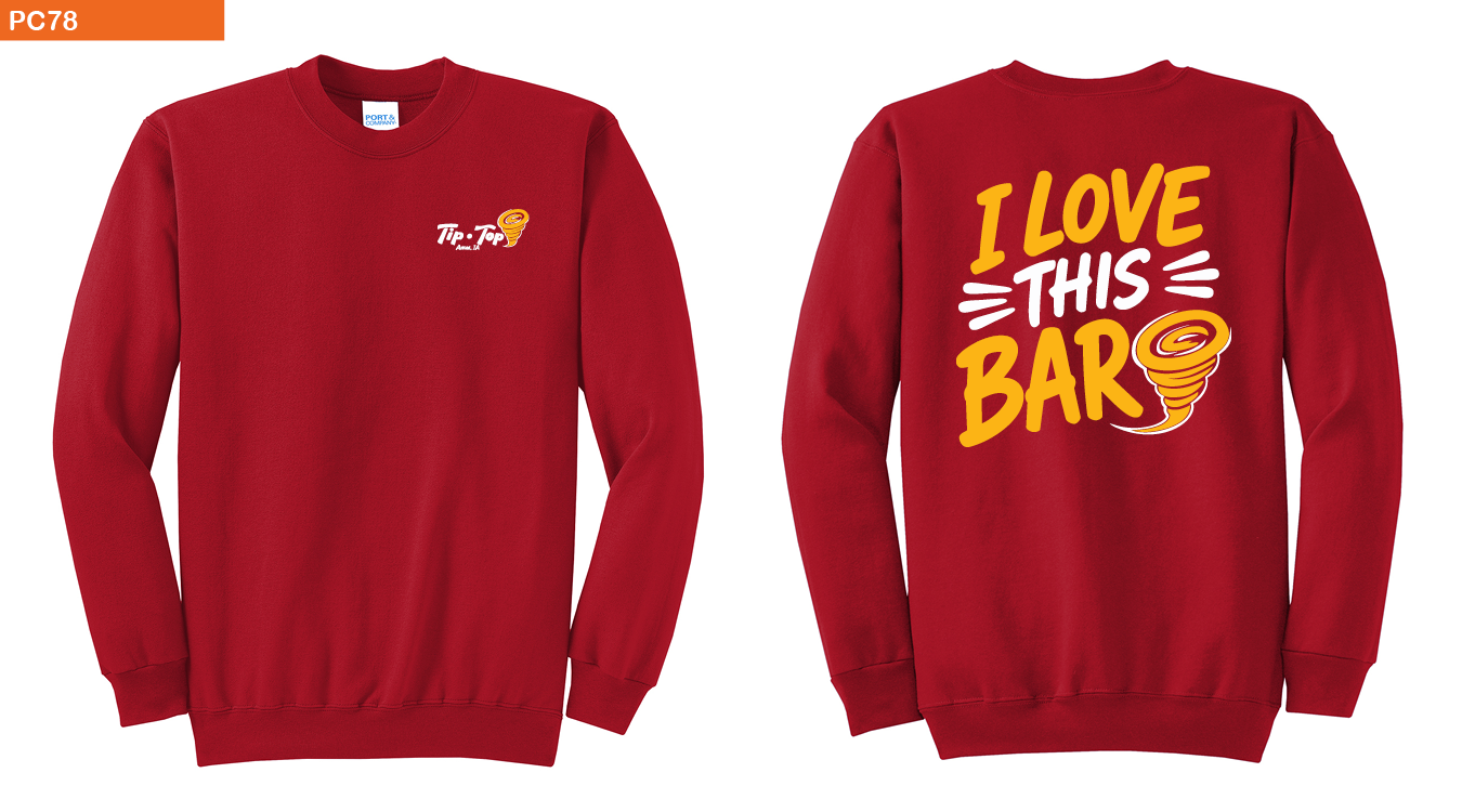 Port & Co® Core Fleece Crewneck Sweatshirt-RED