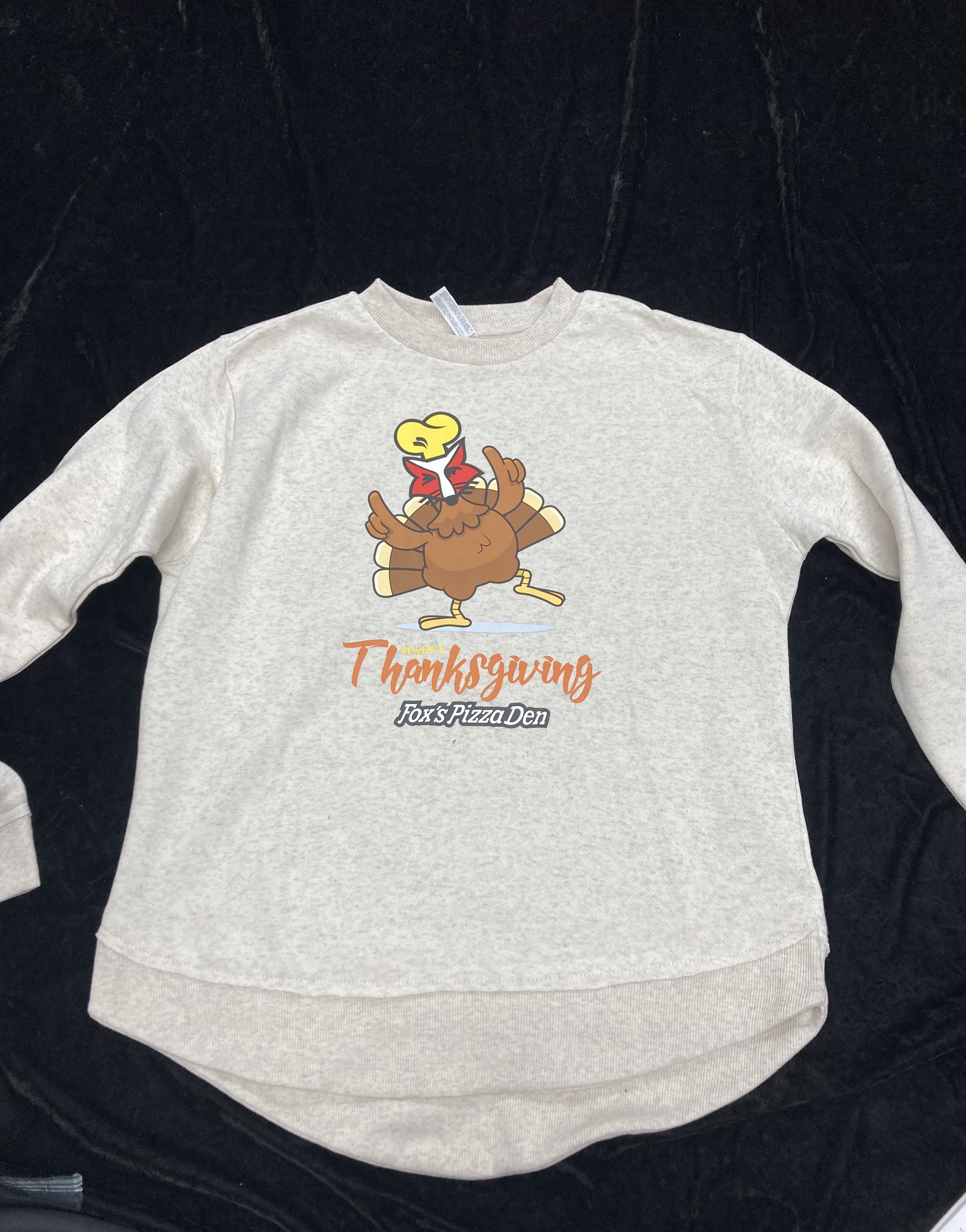 SALE 2024 Thanksgiving Logo - LADIES Small Natural Heather Crewneck Sweatshirt