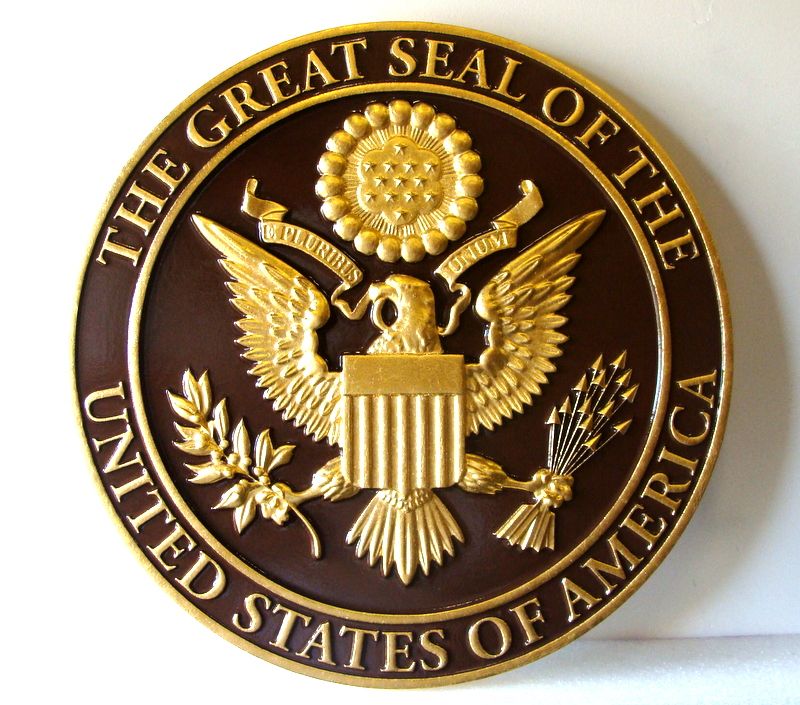 AP-1060 -Carved Plaque of the Great Seal of the United States, Gold Leaf Gilding