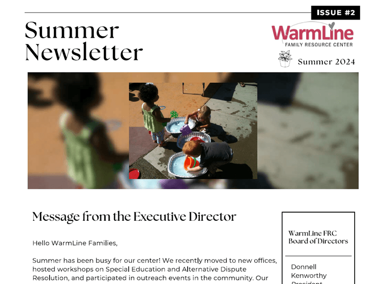 WarmLine's Summer Newsletter