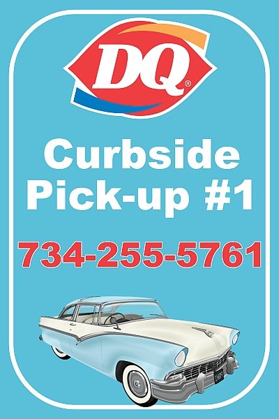 Dairy Queen Curbside Pick-up Parking Sign