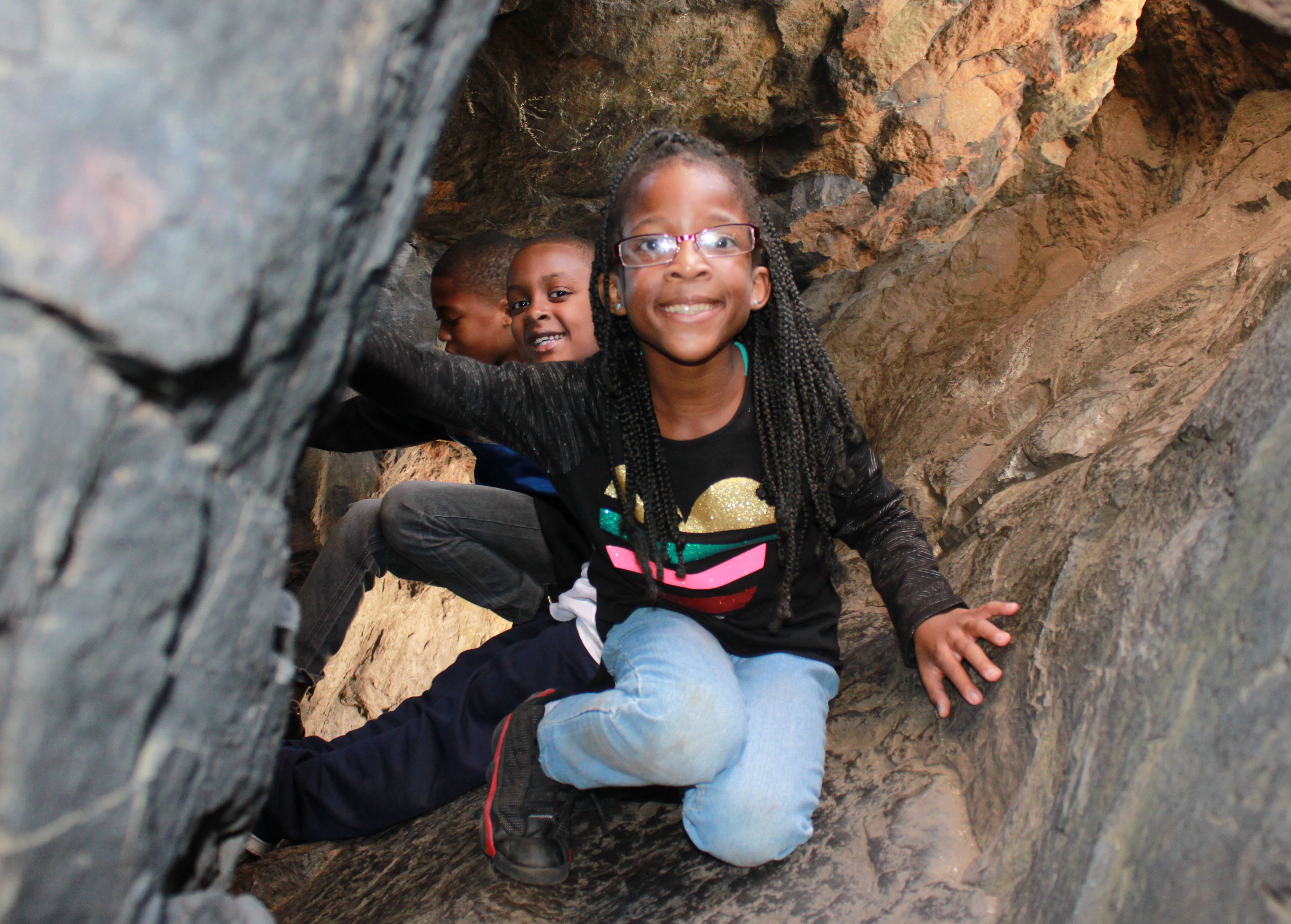 Playing in Judges Cave- Nature's own jungle gym