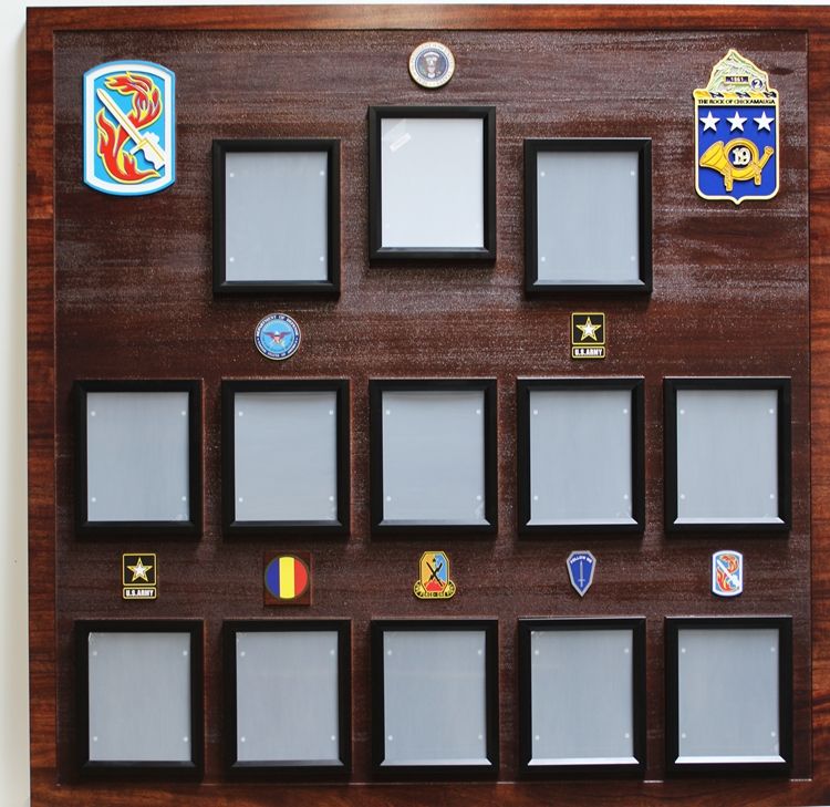 MP-3012 - Carved Mahogany Chain of Command Board at Fort Eustis for  US Army Training and Doctrine Command 