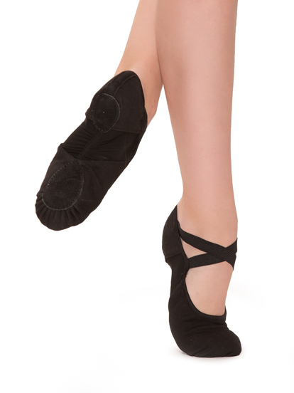 Black Stretch Canvas Ballet Shoe