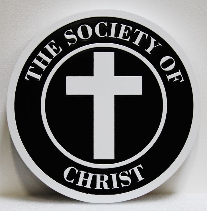 XP-3298 - Carved Plaque of the Emblem of The Society of Christ, with Cross