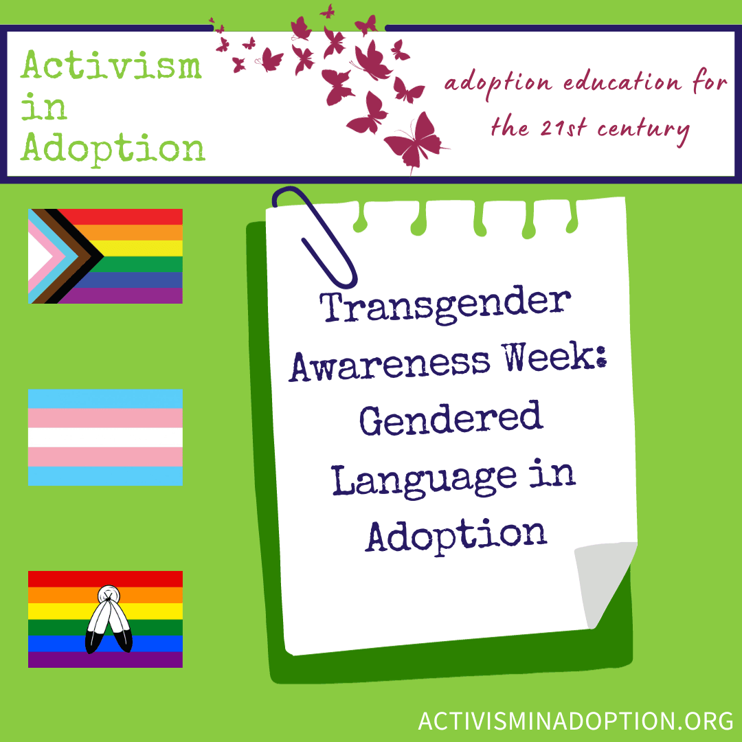 Transgender Awareness Week: Gendered Language in Adoption