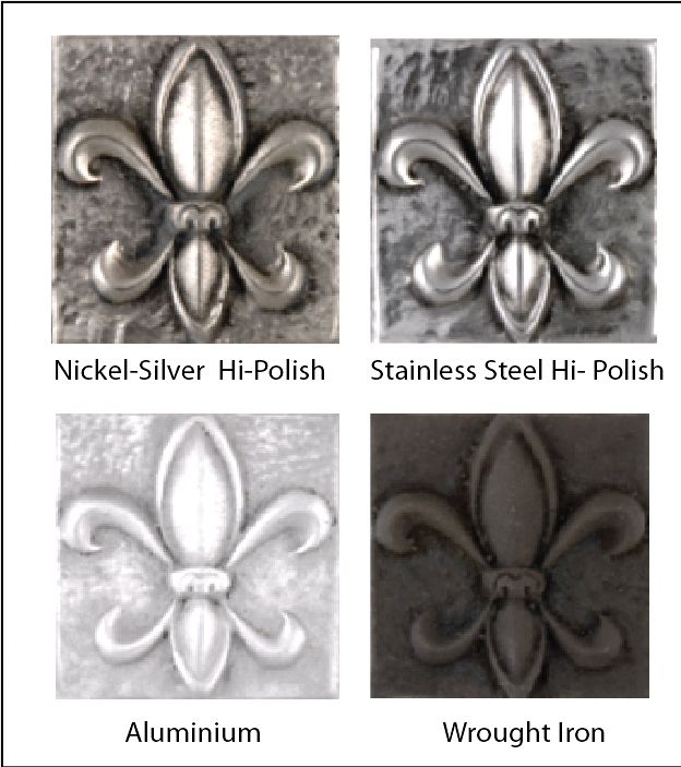 M7251- Color Variations of Silver, Steel, Iron, and  Aluminum Plaques