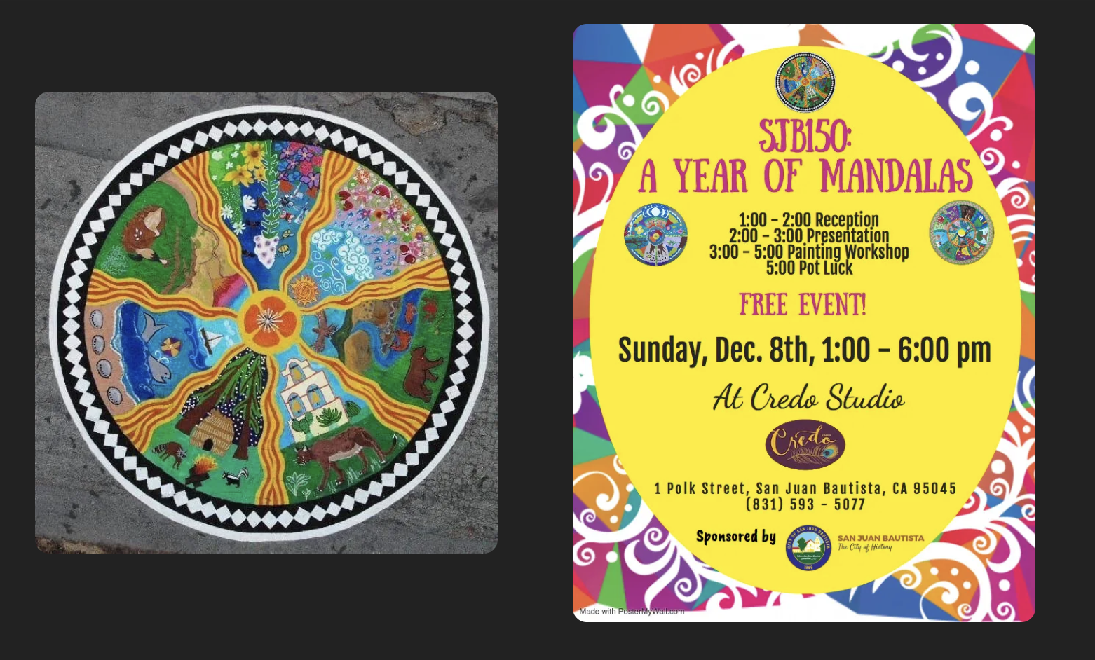 A street mandala - San Juan Bautista, california