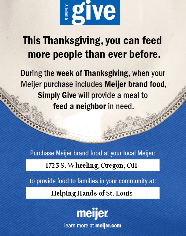 Thanksgiving Week Grocery Shopping Benefits Helping Hands!