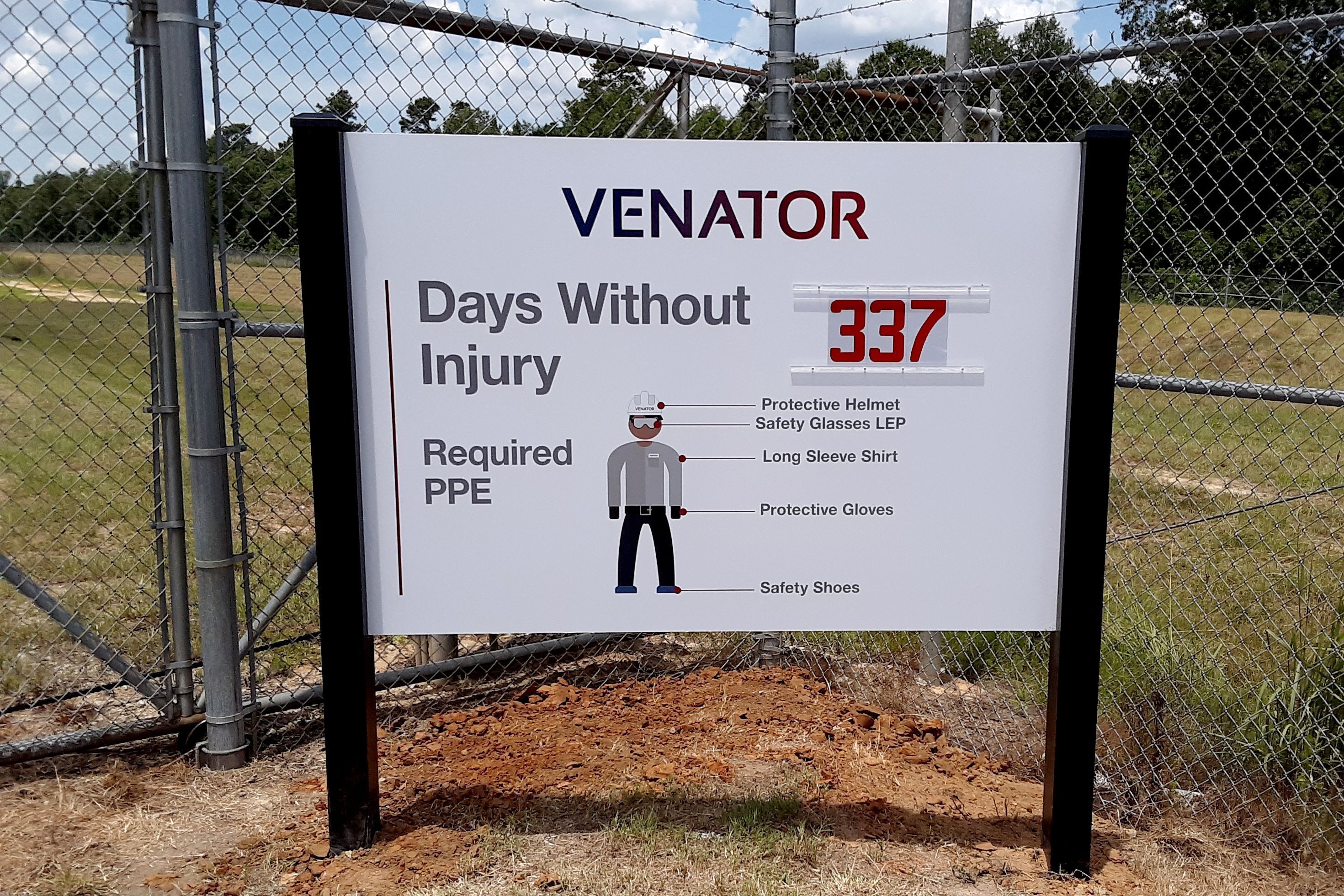 Construction Safety Sign at Venator in Augusta, GA