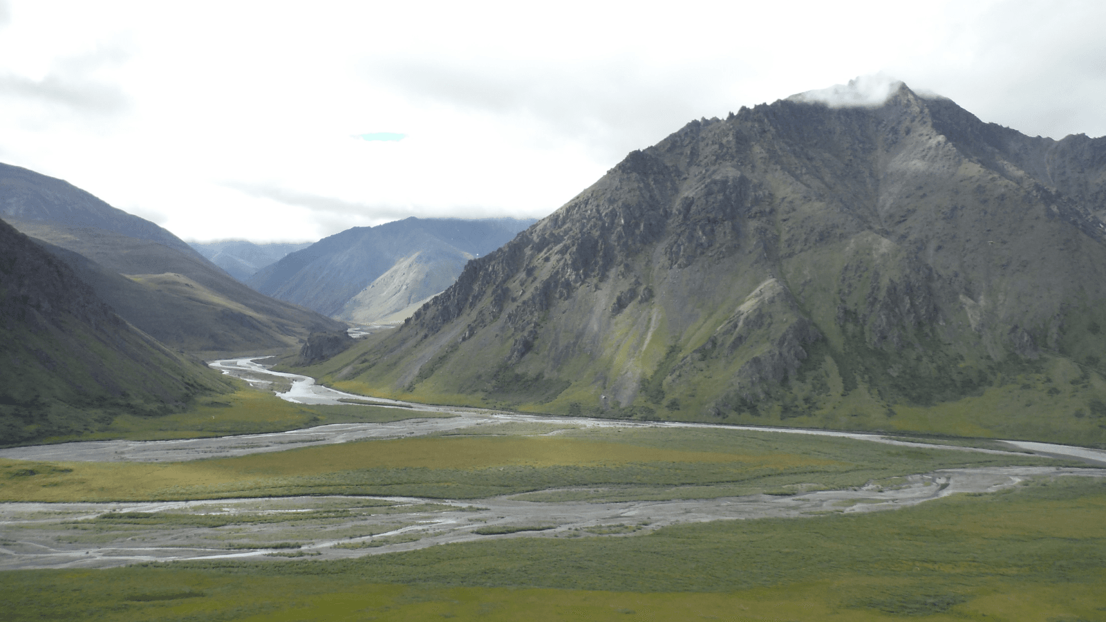 green mountain landscape of the Arctic National Wildlife Refuge 