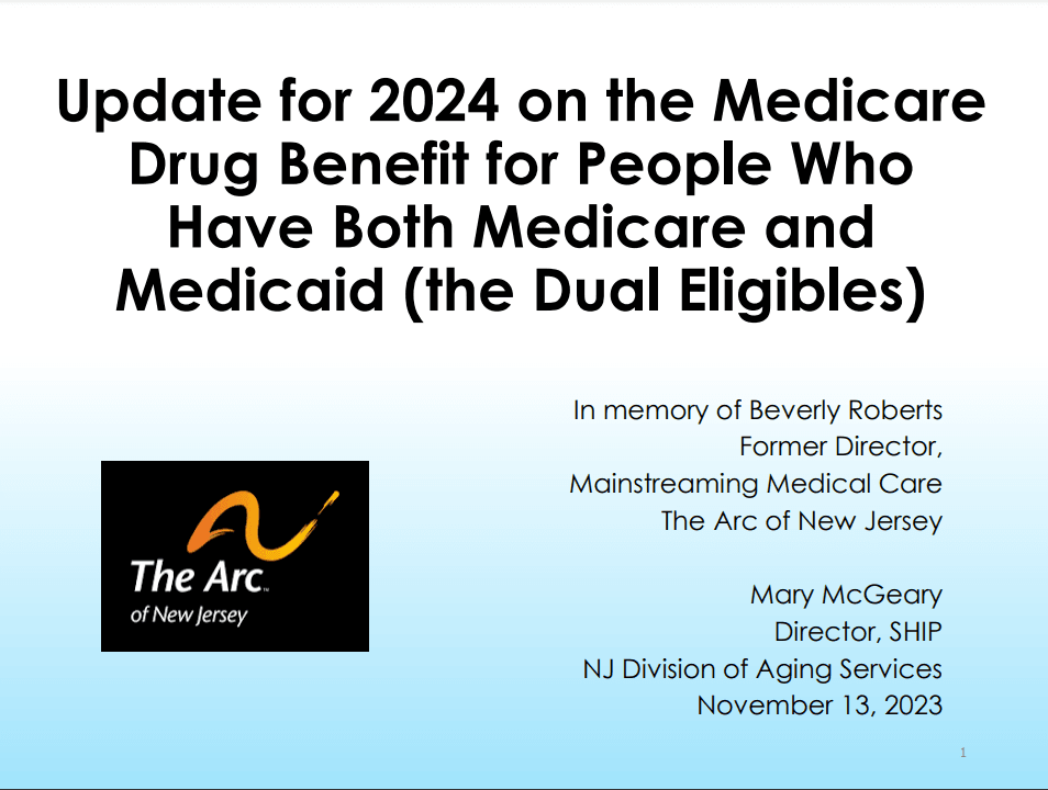 11/13/23 Update for 2024 on the Medicare Drug Benefit for People Who Have Both Medicare and Medicaid (the Dual Eligibles) - Slides