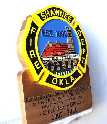 M3328 - Carved Wooden Retirement Plaque for Fire Department Chief (Gallery 33, page 2)