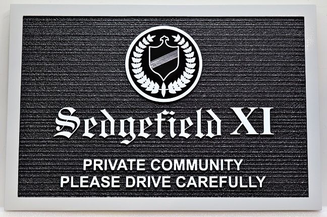 K20112A - Carved and Sandblasted HDU Entrance Sign for "Sedgefield XI Private Community"
