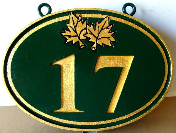 I18862 - Engraved Address Number Sign with Gold-Leaf Gilding