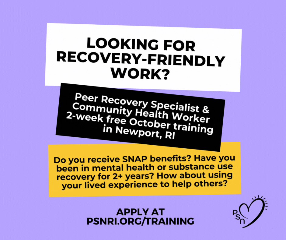 No Cost Peer Recovery and Community Health Worker Training in Rhode Island