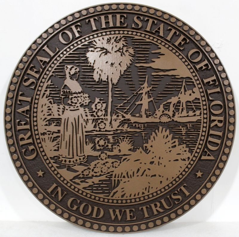 BP-1171 - Carved 2.5-D Seal of the State of Florida Plaque