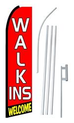 Walk-Ins Welcome Swooper/Feather Flag + Pole + Ground Spike