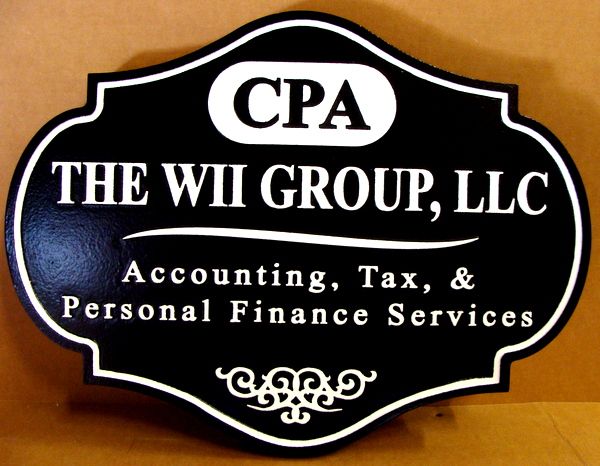 C12006  - Carved CPA  Group Sign, with raised Text and Border