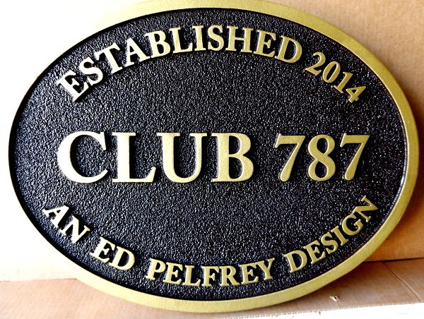 RB27122 -  Carved and Sandblasted HDU Entrance Sign for  “Club 787”