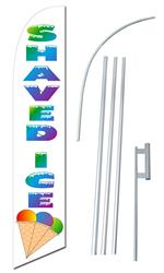 Shaved Ice Swooper/Feather Flag + Pole + Ground Spike