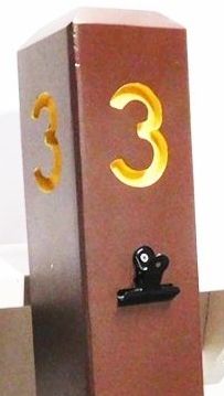 G16178- Redwood Post Campground Site Post Marker with Engraved and Painted Number