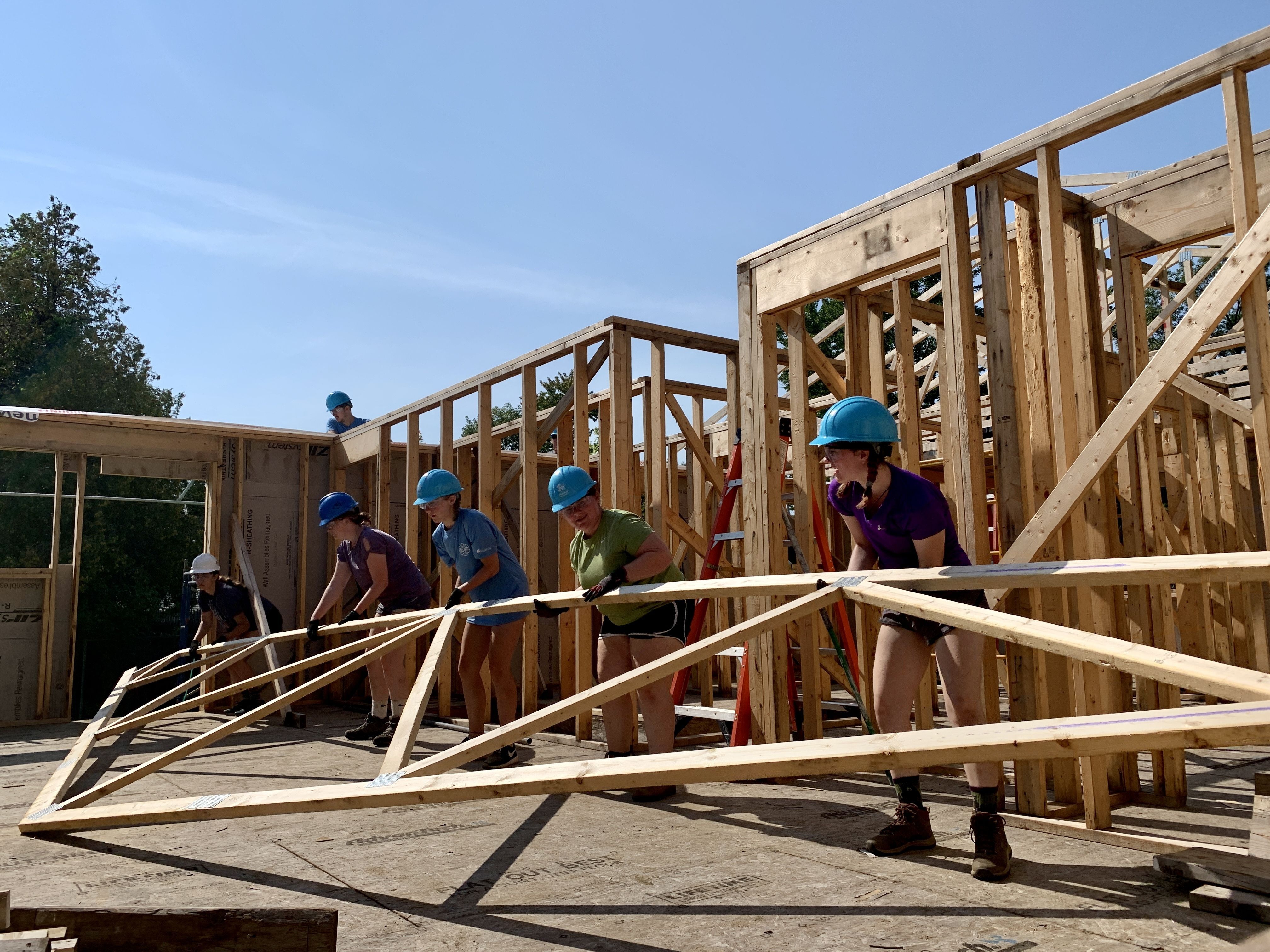 Construction Volunteers Working